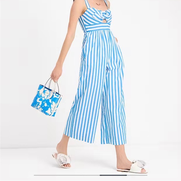 Blue and White Summer Stripe Jumpsuit by Kate Spade New York Size Medium - Picture 4 of 8